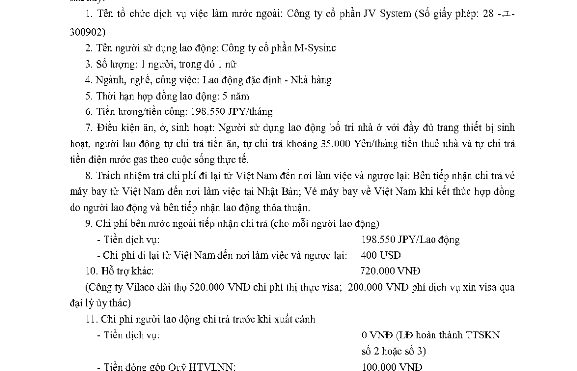 PTL _2025-3454QLLĐNN-ĐKHĐ ngày 24/01/2025 của Cục Quản lý lao động ngoài nước